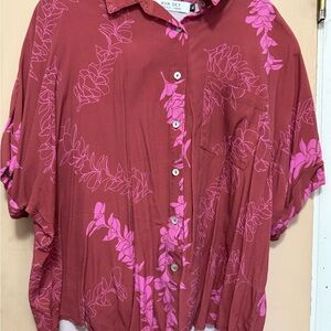 Fighting Eel by Ava Sky Women's Button Down Aloha Shirt